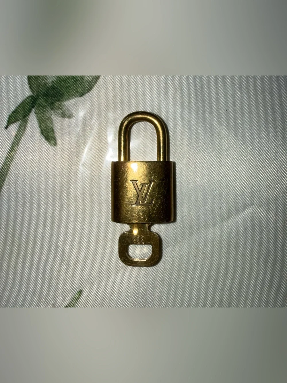 Louis Vuitton Gold-tone Padlock and Key Set
